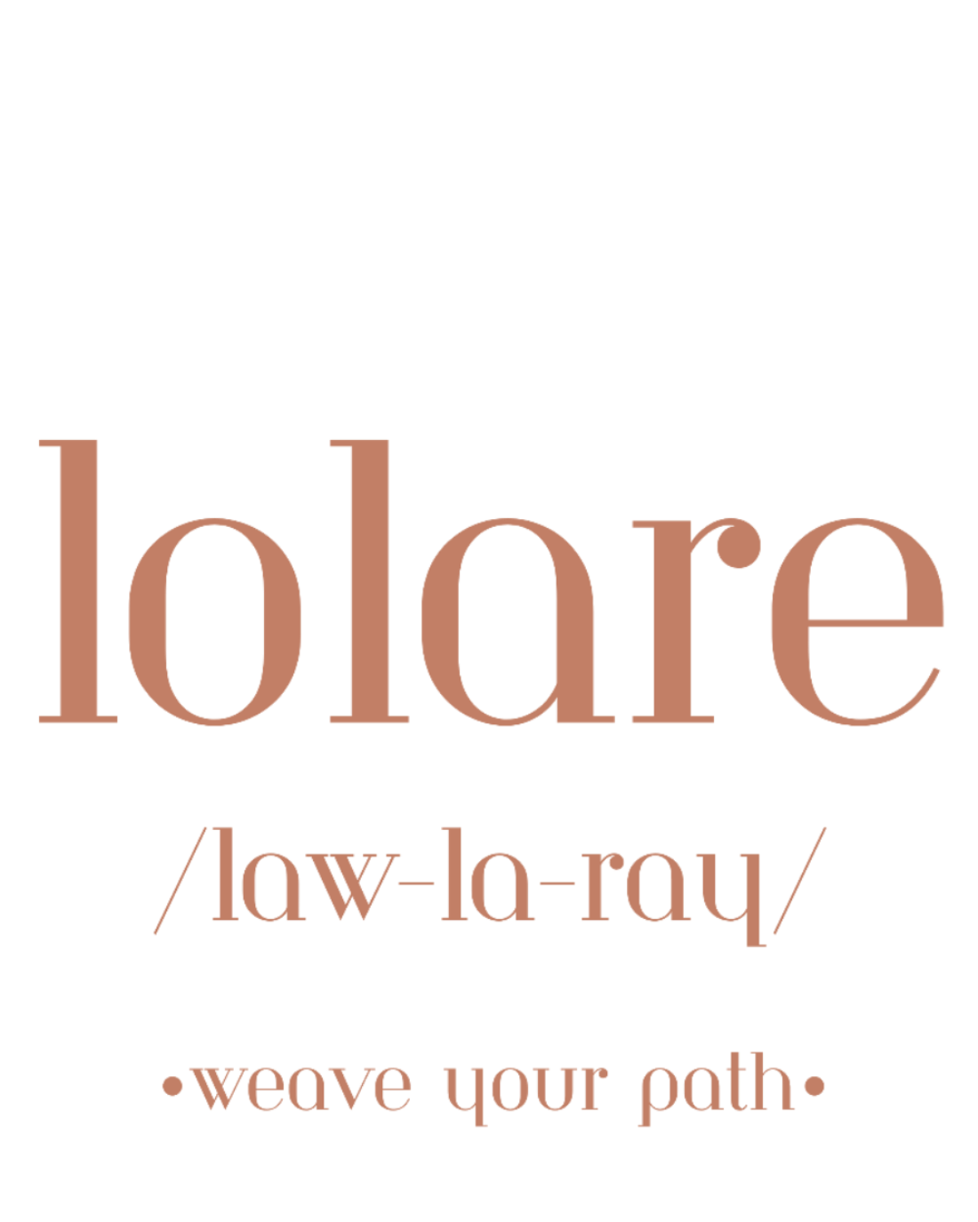 Logo of lolare with phonetic pronunciation on a white background